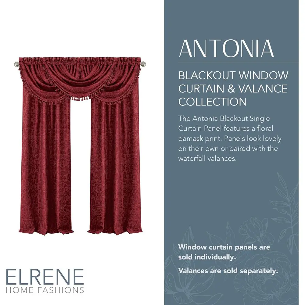 Zasłona zaciemniająca Antonia Floral Damask, 52x108, Rouge