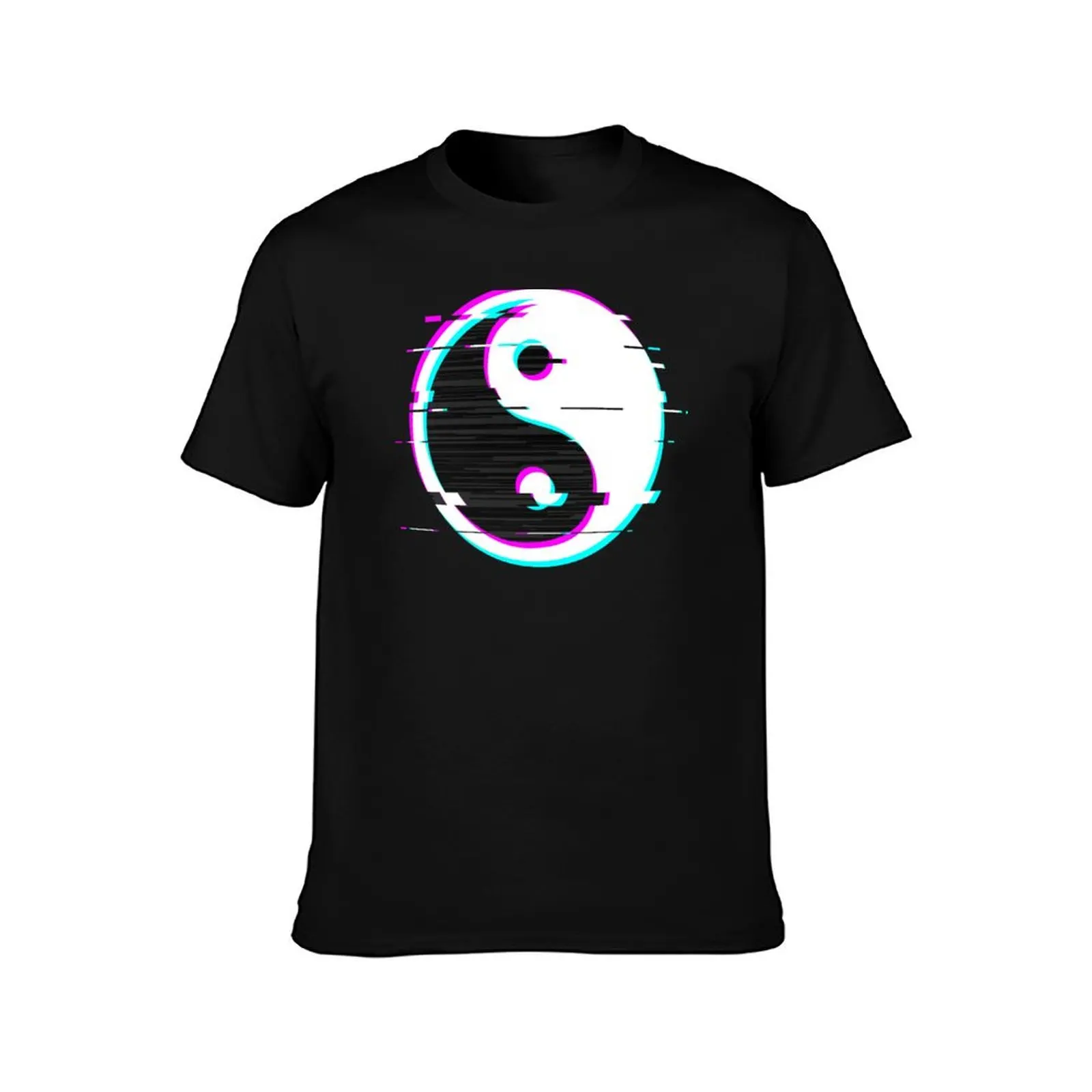 Glitch Yin yang T-Shirt Work Wear Short Sleeve T-Shirt