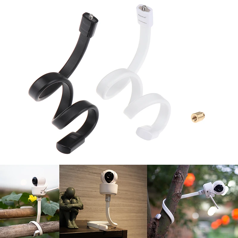 1/4 In Thread Gooseneck Holder Silicone Selfie Snake Creative Bracket Crib Support Monitor Bracket Baby Monitor Bracket