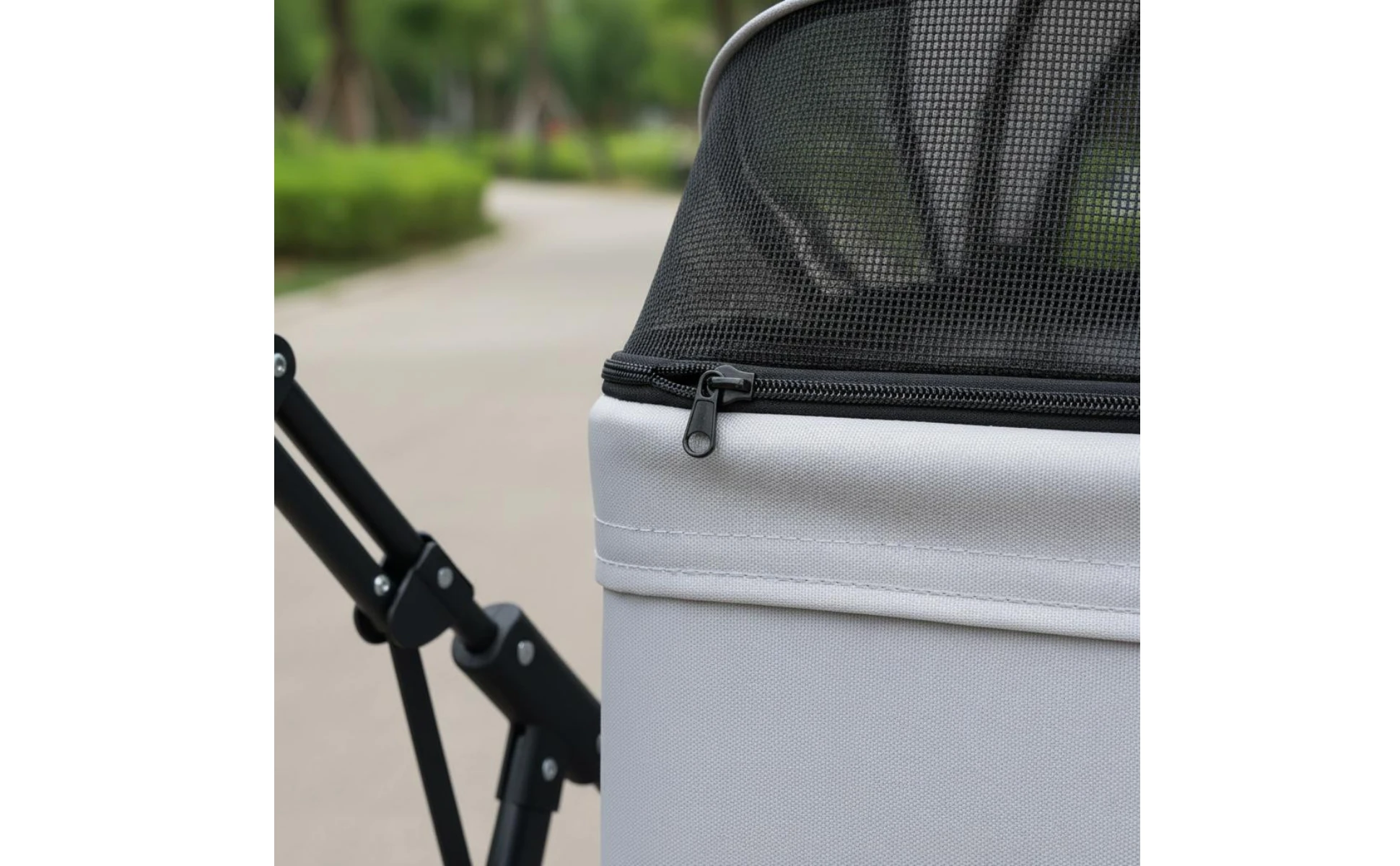 Foldable Pet Stroller Carrier Wheeled Mesh Pet Stroller