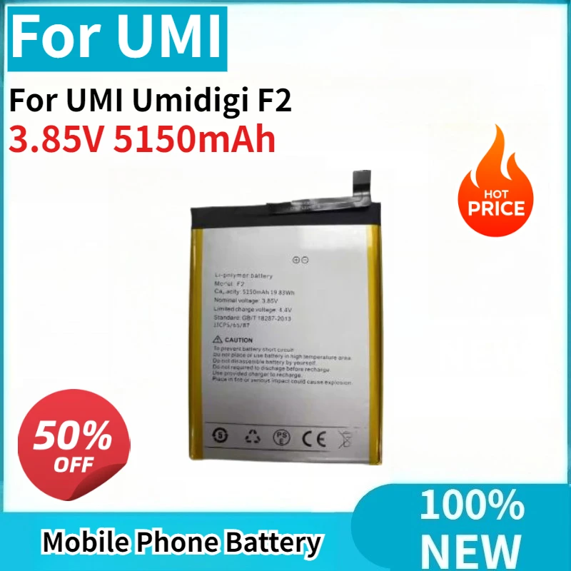 

For UMI Umidigi F2 Mobile Phone Battery High Quality Replaceable 3.85V 5150mAh Brand-New with Free Tools