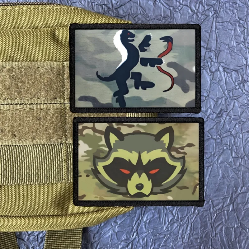 Trash Panda Morale Badges Printing Patch for Clothes Multicam Team Tactical Equipment Hook and Loop Patches Backpack