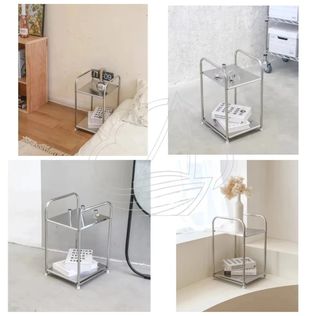Household Stainless Steel Multi-layer Storage Shelf, Simple Floor Standing Rack for Kitchen Living Room Bathroom