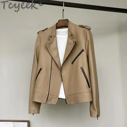 Tcyeek Real Leather Jacket Women Genuine Sheepskin Coat Slim Fit Women's Motocycle Jackets Spring Autumn Clothes Chaqueta Mujer