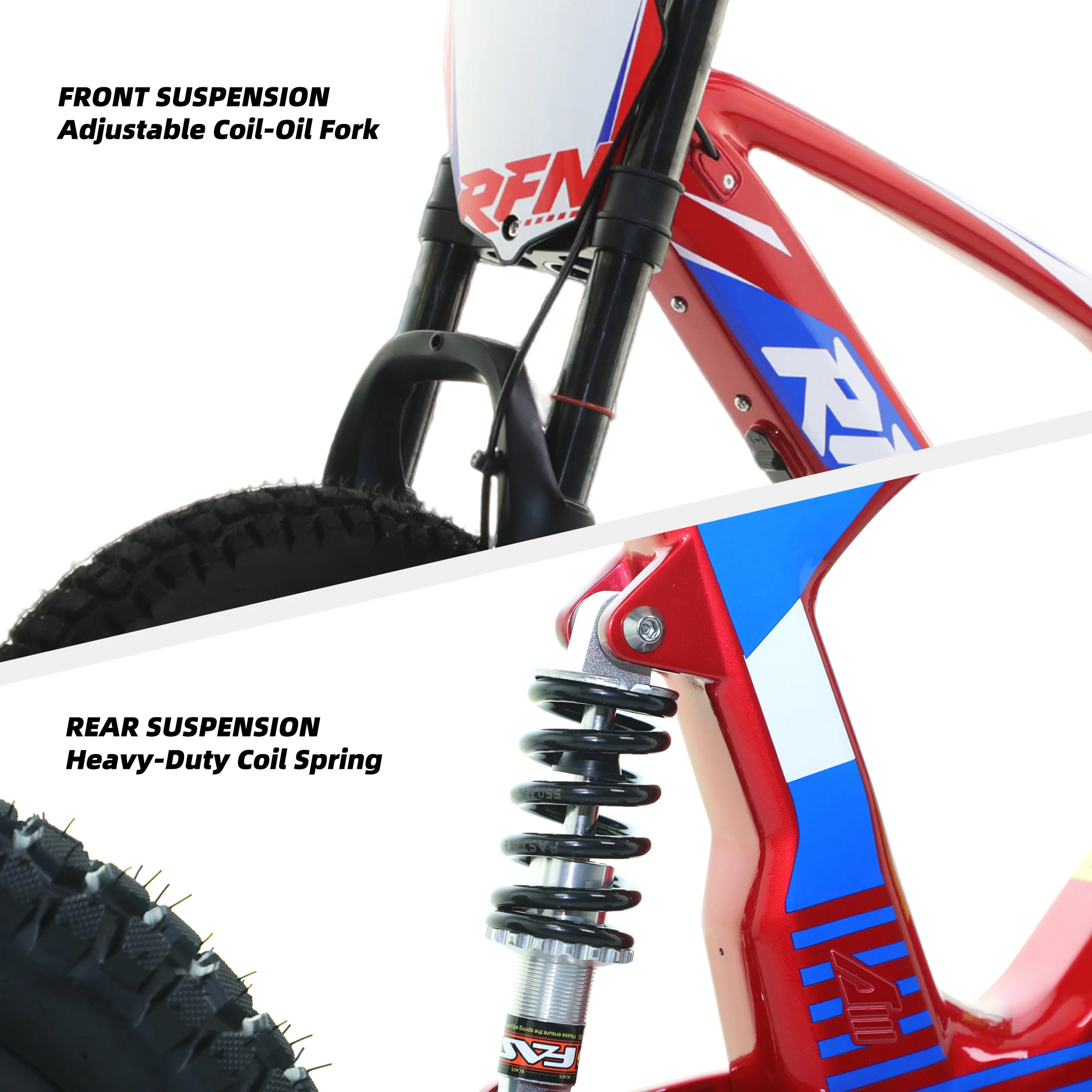 Elektryczny motocykl crossowy RFN Racing dla dzieci - lekka aluminiowa rama, prędkość 25 km/h, zasięg 22 km dla dzieci w wieku 4-8 lat