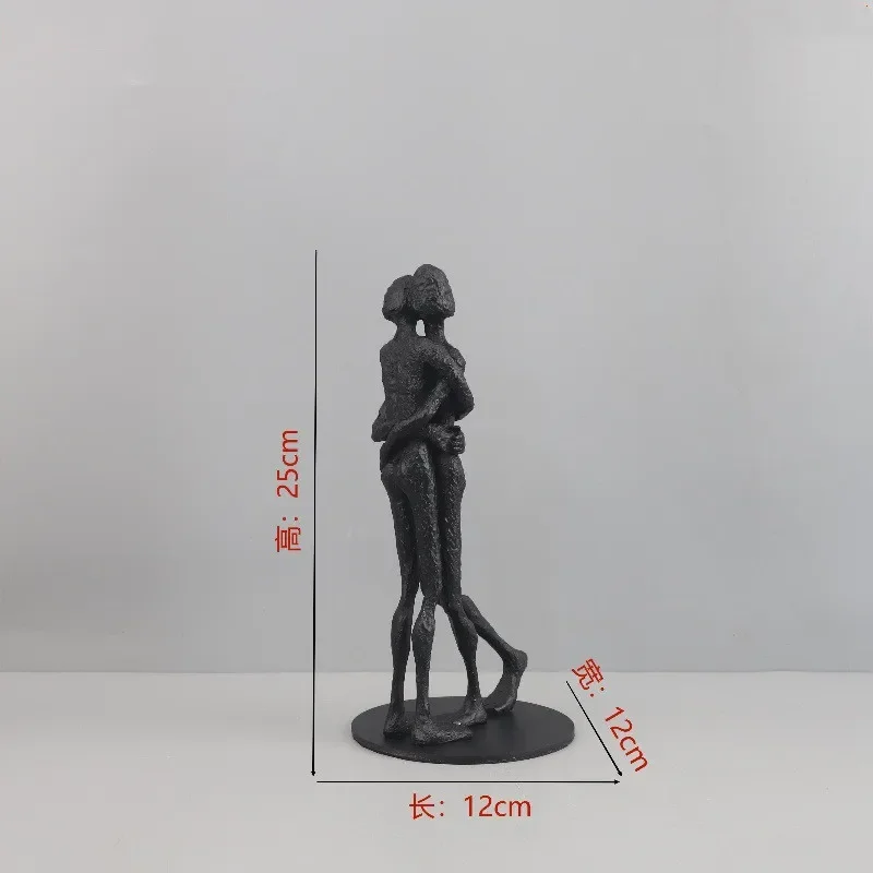 Metal Cast Iron Acrobatic Figure Sculptures, Home Decor, Black Abstract Art Figure Model Sculptures, Office Desk Ornaments