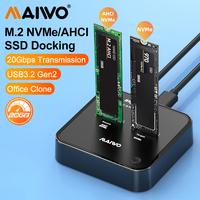 MAIWO M2 NVMe SSD Enclosure Adapter Mobile Case Supports NVMe/AHCI Case 20Gbps To NVMe PCIe External Enclosure with Office Clone