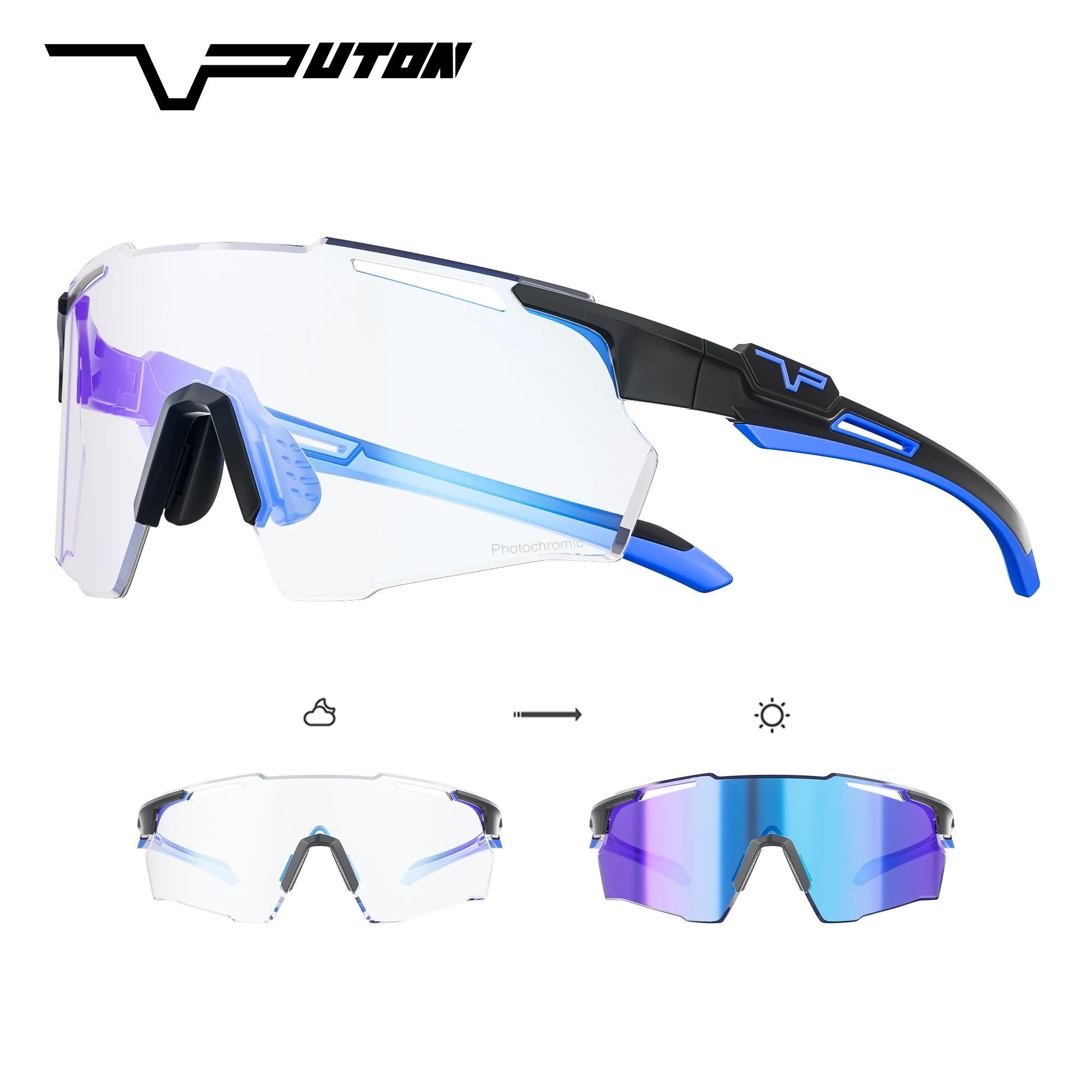 AliExpress PUTON Photochromic Cycling Glasses MTB Bicycle Glasses Fashion Hiking Drive Sports Sunglasses Outdoor Running Sunglasses