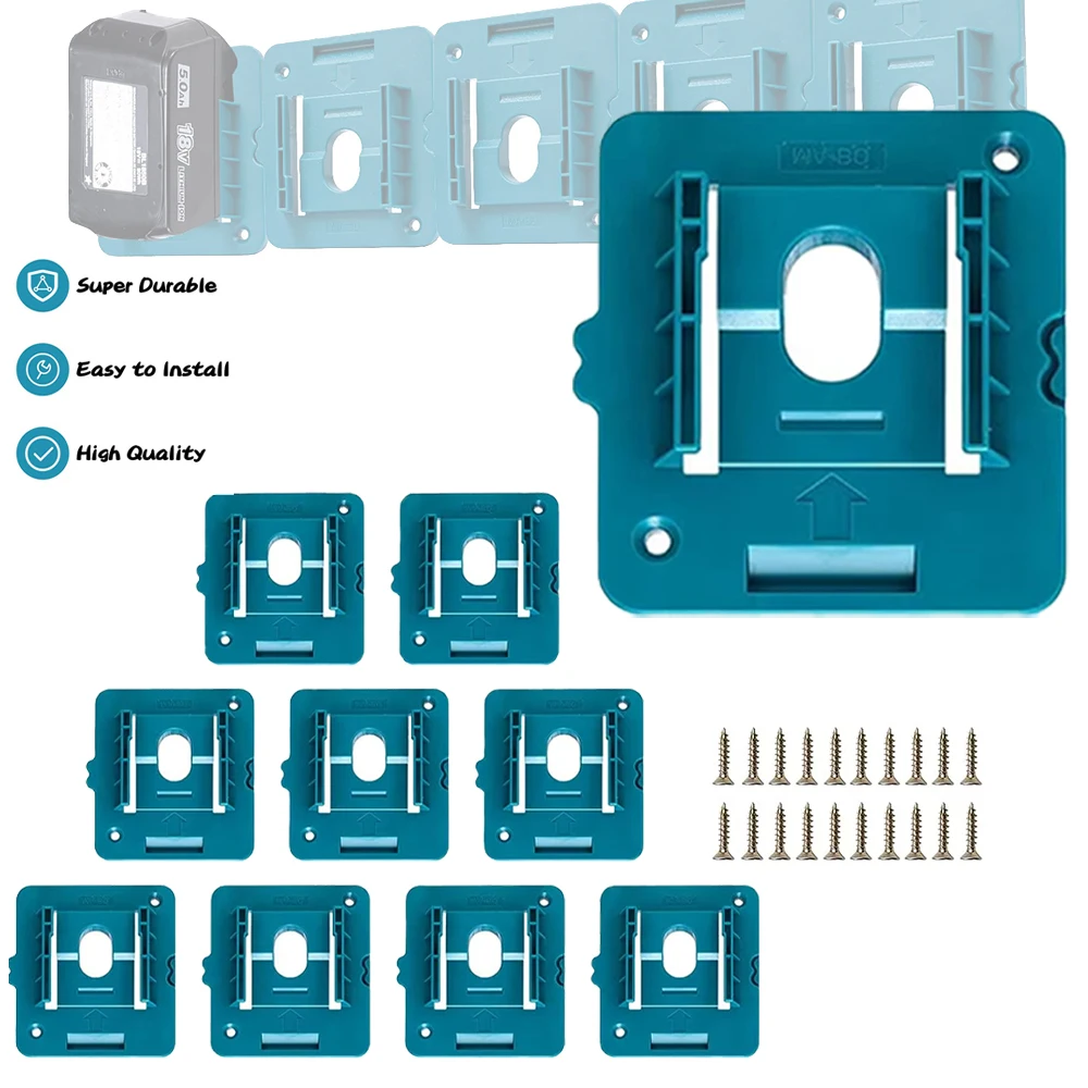 

Battery Holder Mount Compatible for Makita 18V Battery Dock Holder Fit for BL1860 BL1850 ect Batteries 10 Pack Battery Holder