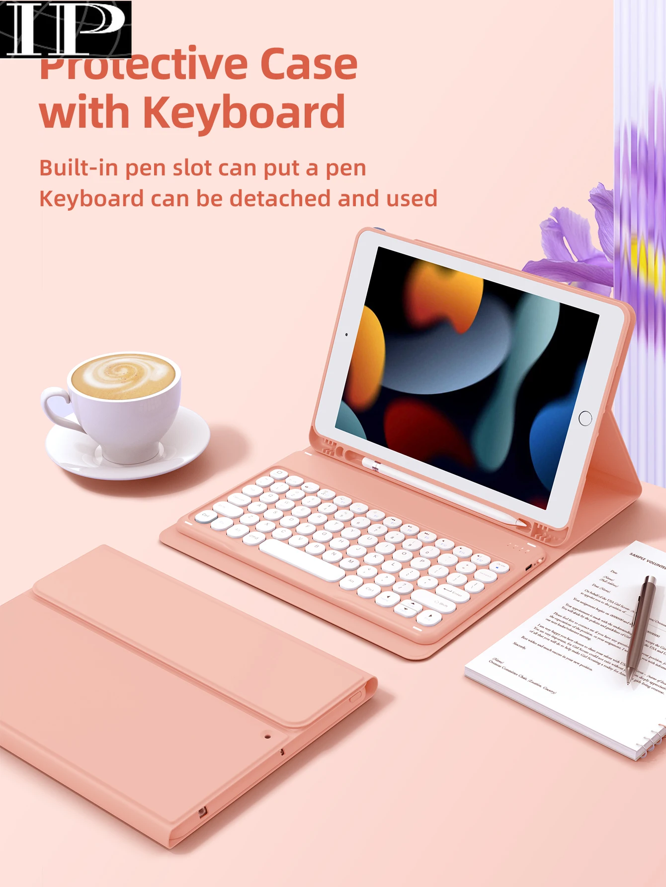 

Keyboard Case for iPad 10.2" 9th 8th 7th Generation, with Detachable Keyboard and Pencil Holder, for iPad Air4/5 10.9in Cover