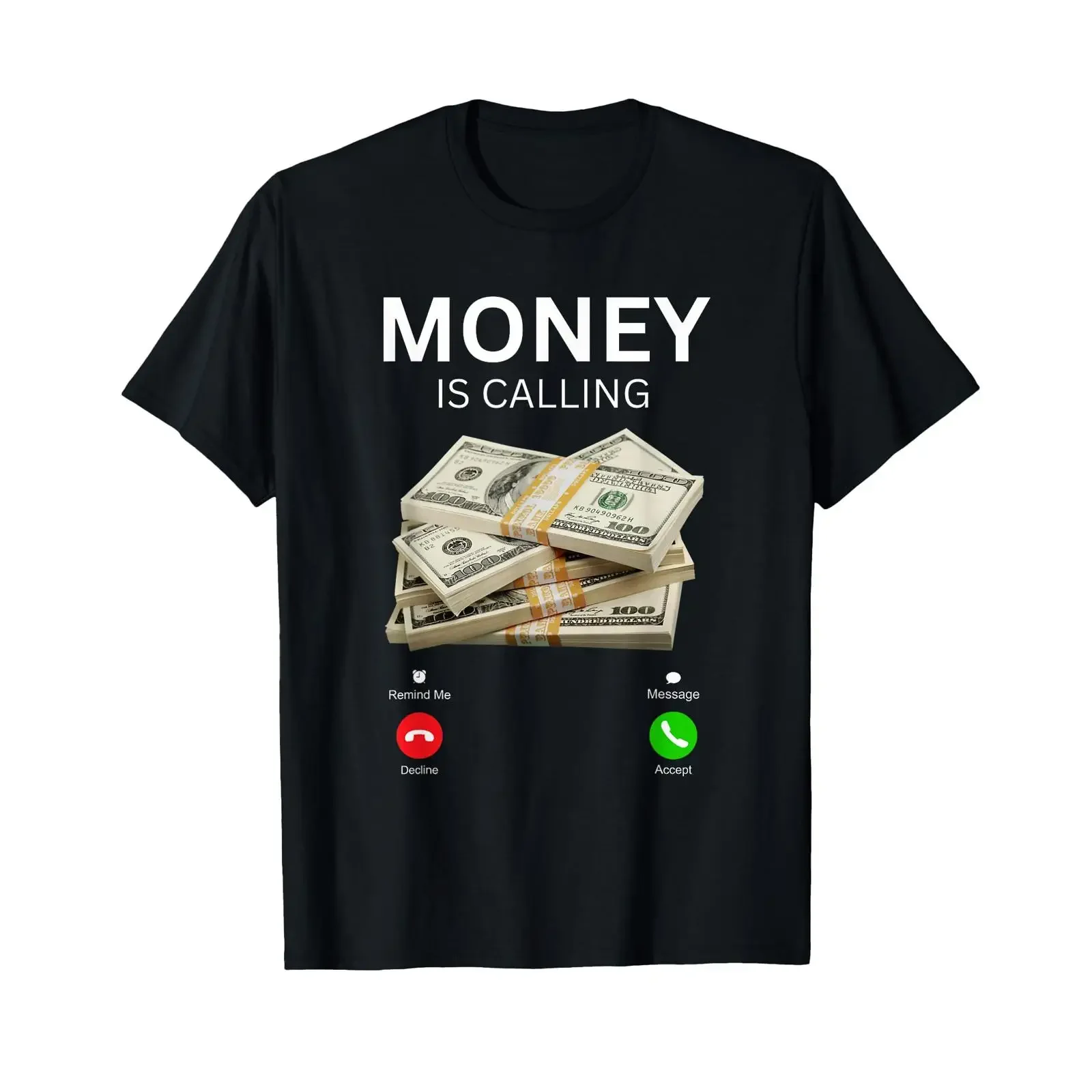 Money is Calling Accept or Ignoring T Shirt black vintage Washed graphic Top For Everyday Wear Slightly Unisex Comfortable