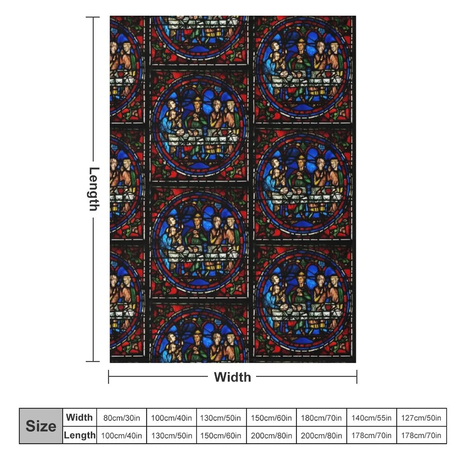 Stained Glass, Chartres Cathedral Throw Blanket Plaid for winter Blankets