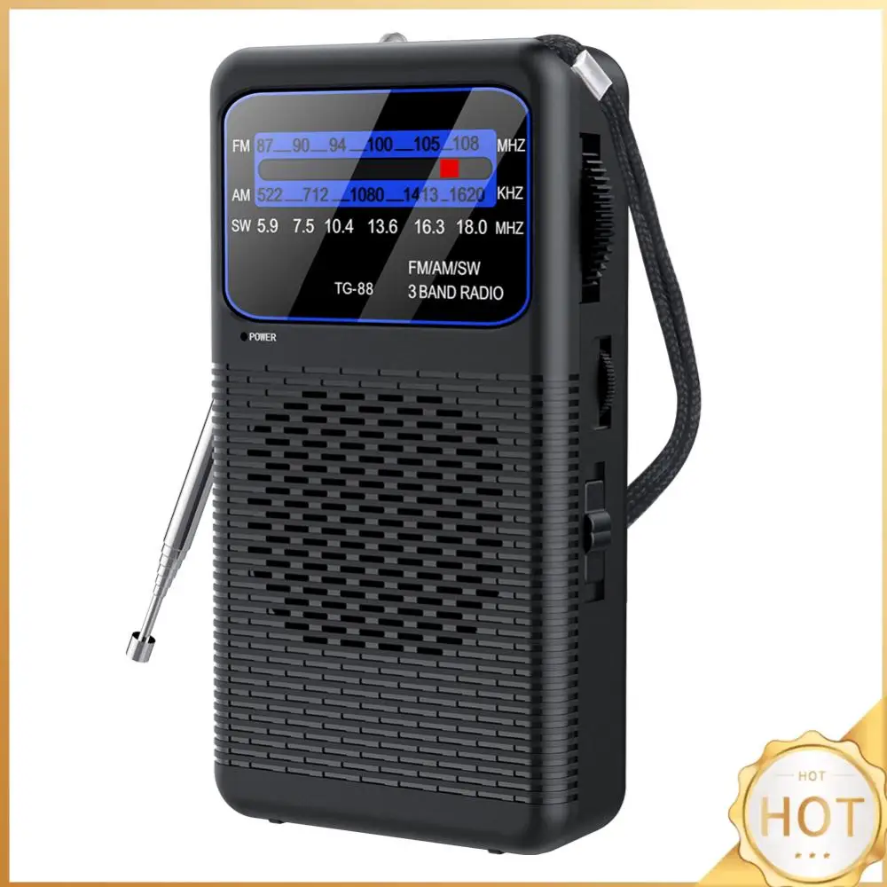 Radio FM AM SW avec prise casque Radio de poche Radio à piles pour Camping en plein air personnes âgées marche