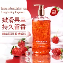 Granuli di fragola Detergente Ammorbidente Lavaggio del corpo corallido Profumo Estratto di frutta liscia Scrub idratante Lavaggio del corpo Cura della pelle