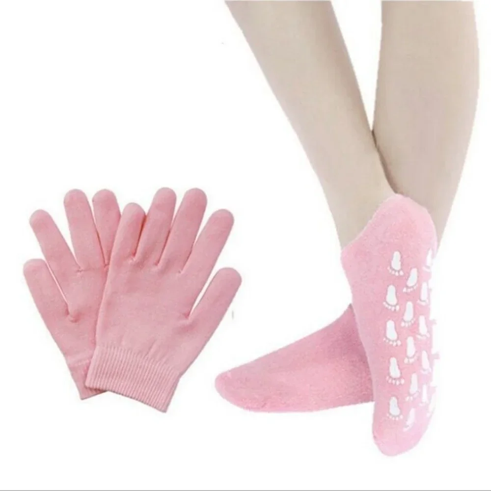 Anti Crack Moisturizing Gel Socks Gloves Exfoliating Preventing Dryness Spa Foot Hand Care Dead Skin Remove 1pair/2pair