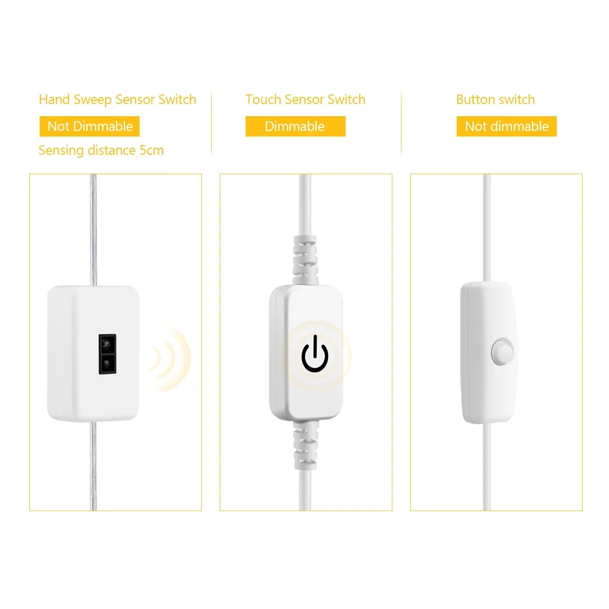 1-8pcs USB 5V COB LED Strip Light With Hand Sweep Sensor/Touch Dimmer/Key Switch LED Tape DIY Bedroom Kitchen Cabinet Backlight