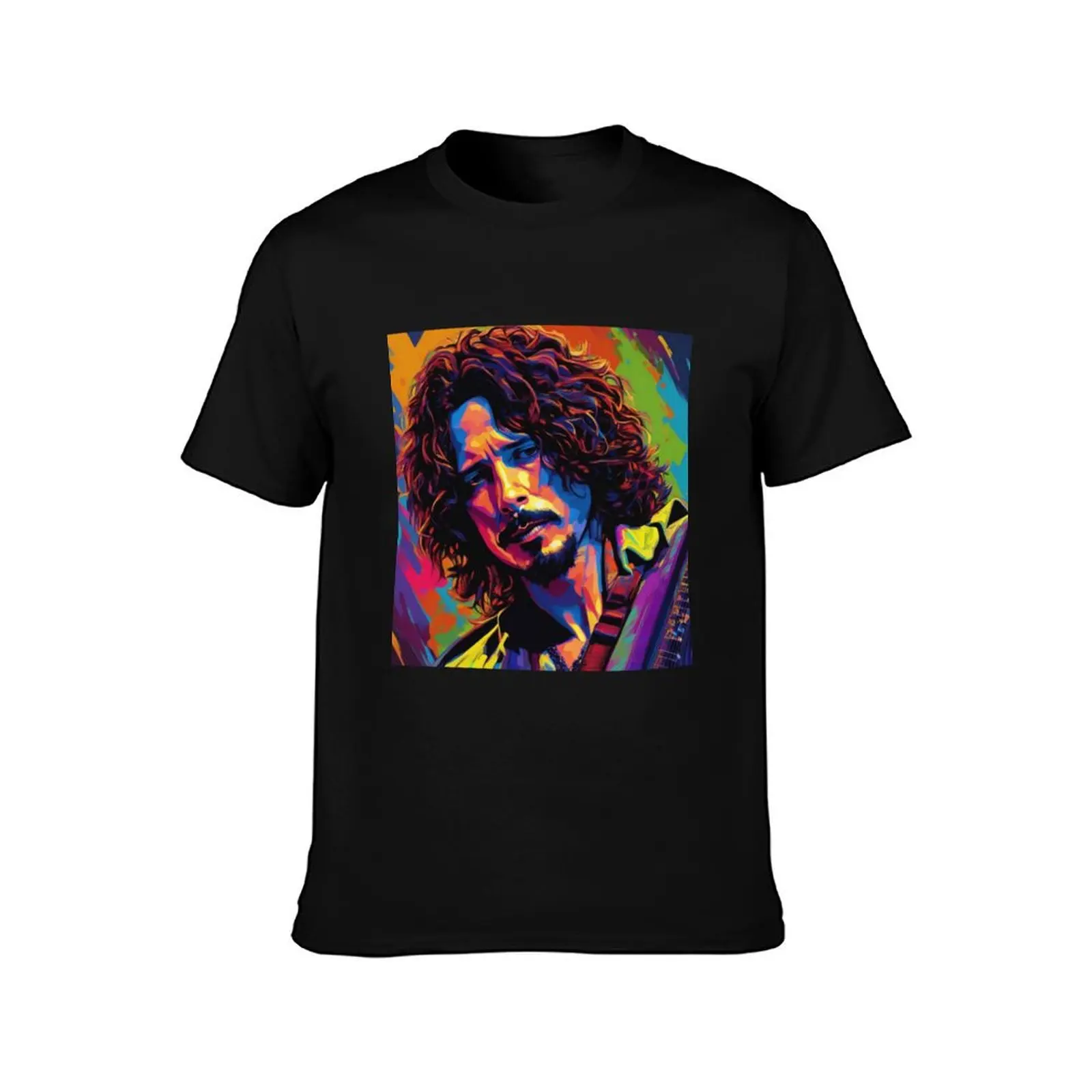 Chris Cornell T-Shirt Simple Solid Color Crew Neck Tee T-Shirt