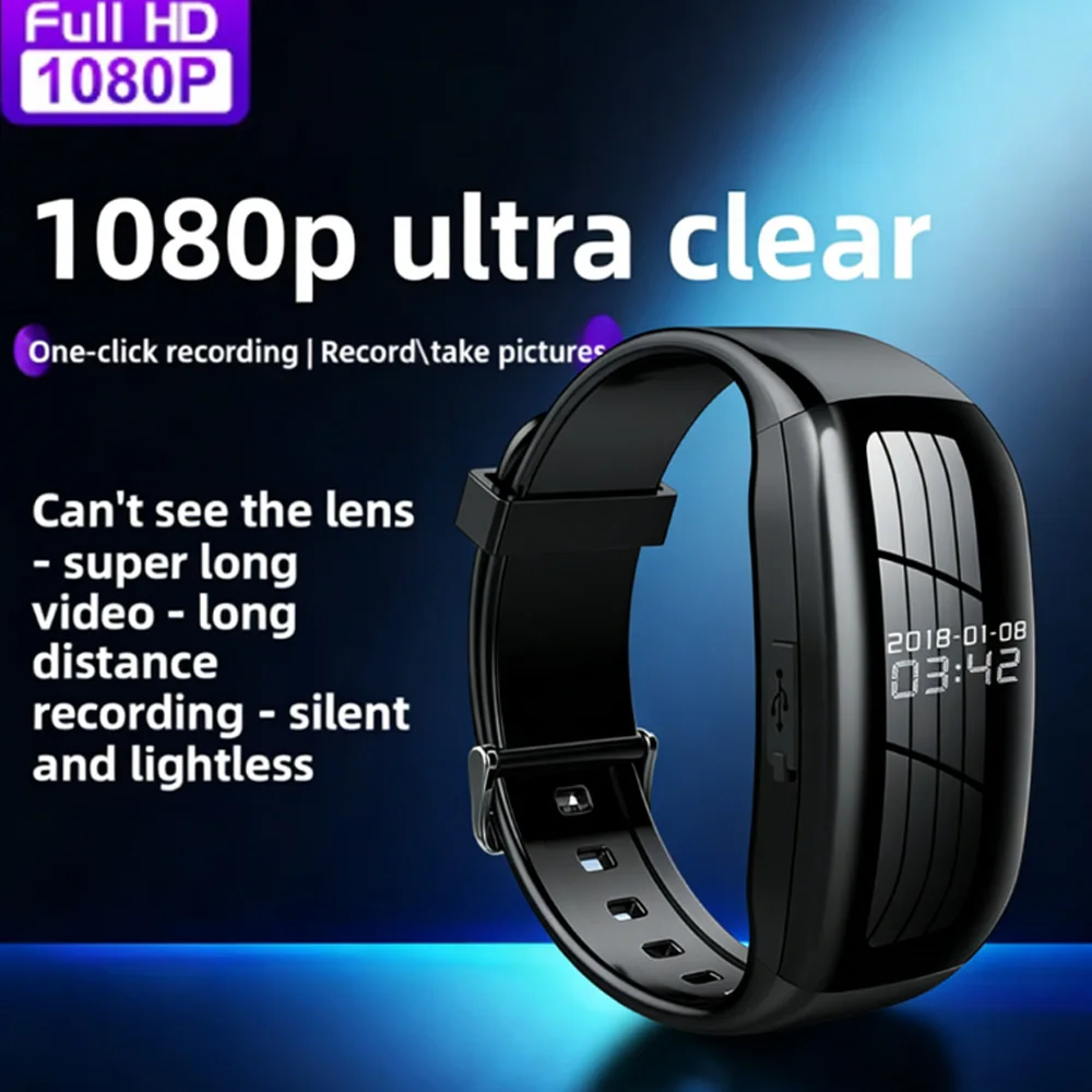 8-128GB Smart HD Watch 1080P Audio Voice Recorder Bracelet Can Take photos Camera Watch Noise Reduce Wristband for Business/Home