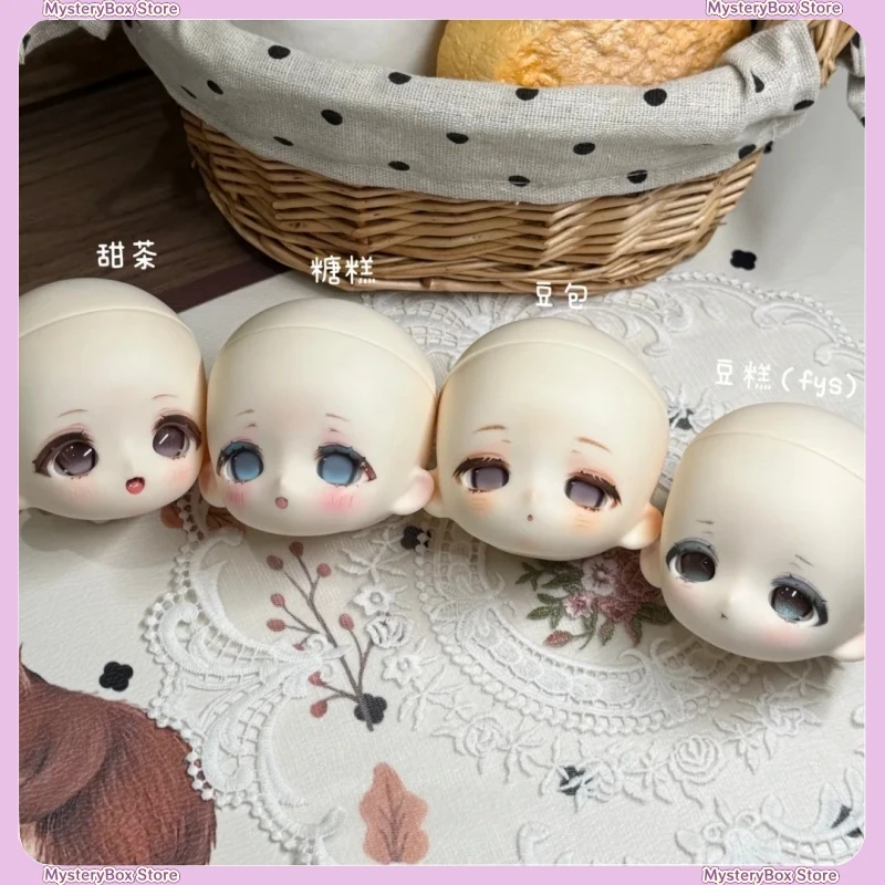 In Stock cute 1/6 BJD Doll Head Only Three Insert Six Vinyl Anime Style Unpainted Doll Head For DIY Makeup Collectible Gift