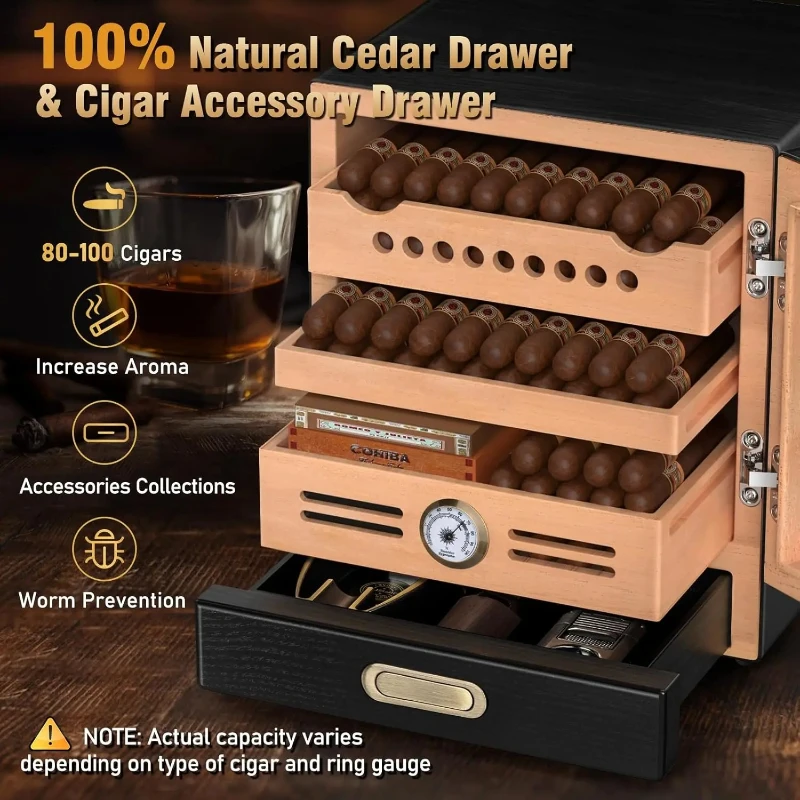 Cigar Humidor Cabinet, Spanish - Home Fragrance Maple Walnut 评论和价格