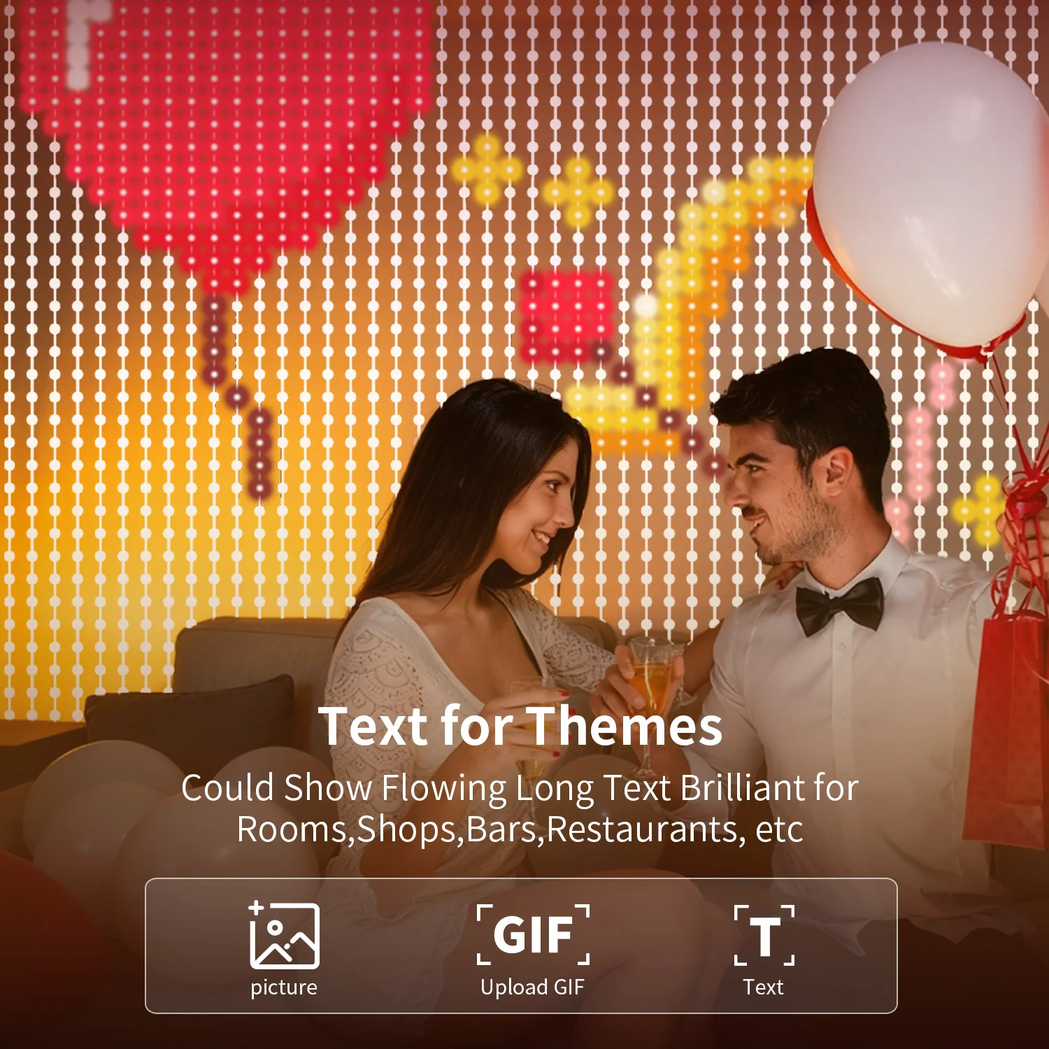 パターンledライト（アプリ制御付き）-400-led、usb給電、音楽同期rgbライト、diyスマートカーテンライト