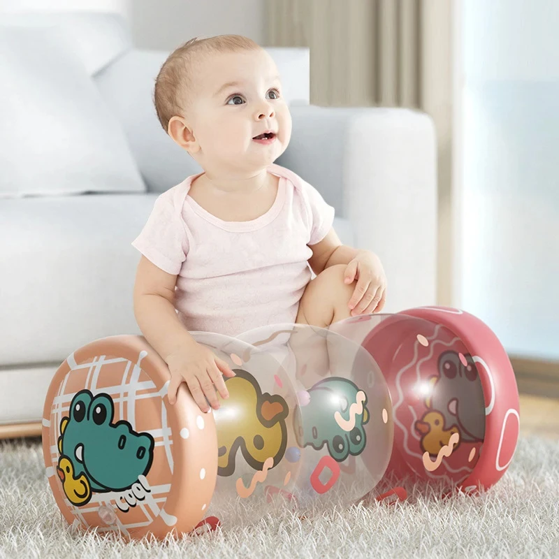 

Inflatable Crawling Learning Roller With Bells Toddler Standing Early Development Educational Toys PVC Infants Roller Toy