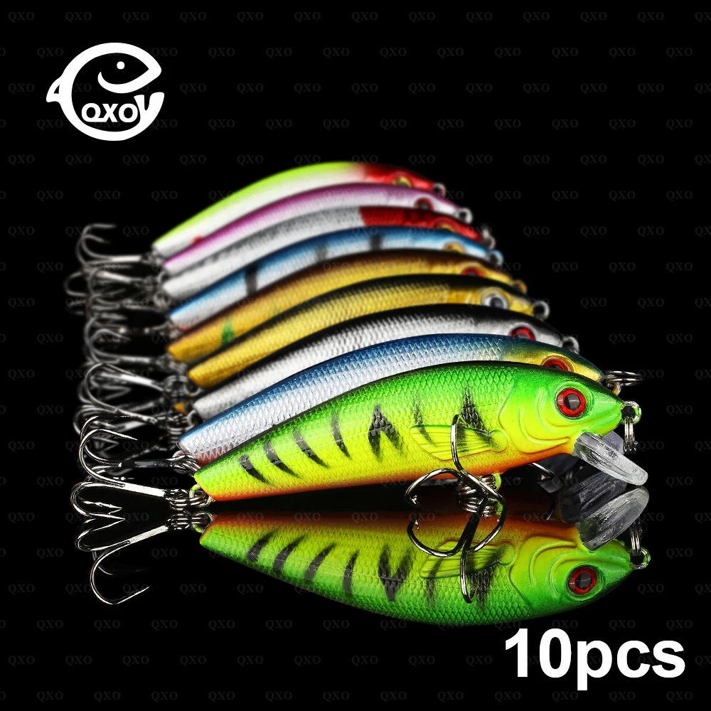 QXO Minnow Lure River Sea Bait Squid Jigs Crankbait Hard Tinsel Goods For Fishing Shad Spinner Small Fishes Wobbler