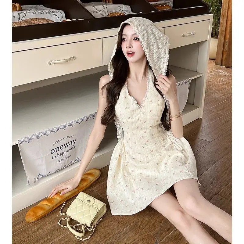 Dresses Sleeveless Womens Purple Autumn Cottagecore Rural Pastoral Nature Literary Gentle Elegant Picnic Suitable Multicolor Ins