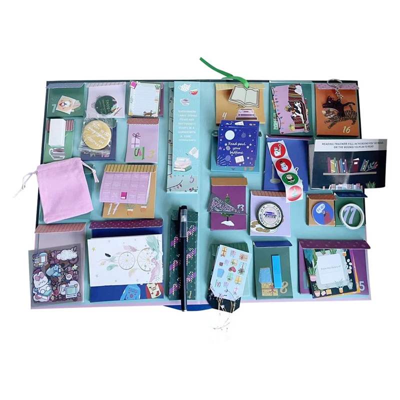HOT-The Book Lover's Advents Calendar,25 Bookish Gifts For Book Lovers Adult, Booklovers Reading Advents Calendar With Gifts