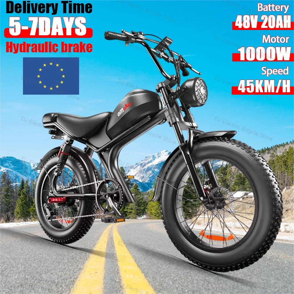 Emoko C93 EU  Dropshipping 48V Electric bike 20 inch off road fat tire big battery Speed 65km 2000w motor adult bicycle