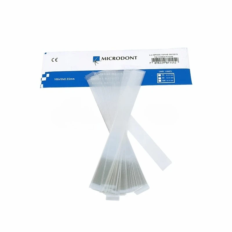 100PC Dental Materials Interdental Paper Polyester Film Forming Strip Transparent Dental Isolation Sheet Plastics Skin Whitening