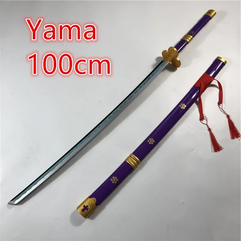 Espada samurái de Anime para adolescentes, Arma de Katana armada, cuchillo Ninja de madera, juguete de utilería, Cosplay, Yama, 100cm