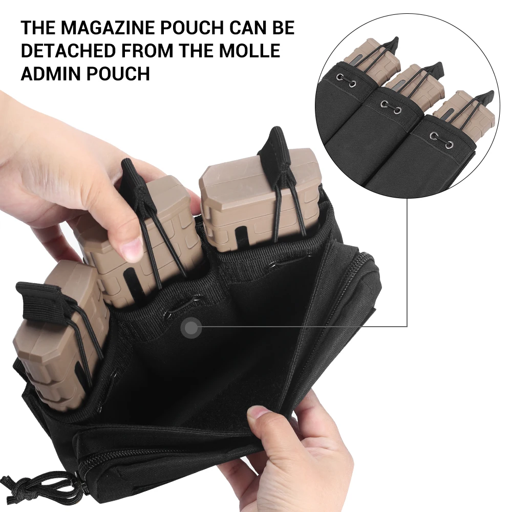 .223/5.56mm Triple Magazine Pouch Mag Bag Outdoor Molle EDC Pouch Open Top Cartridge Holder Bag Airsoft Hunting Accessories