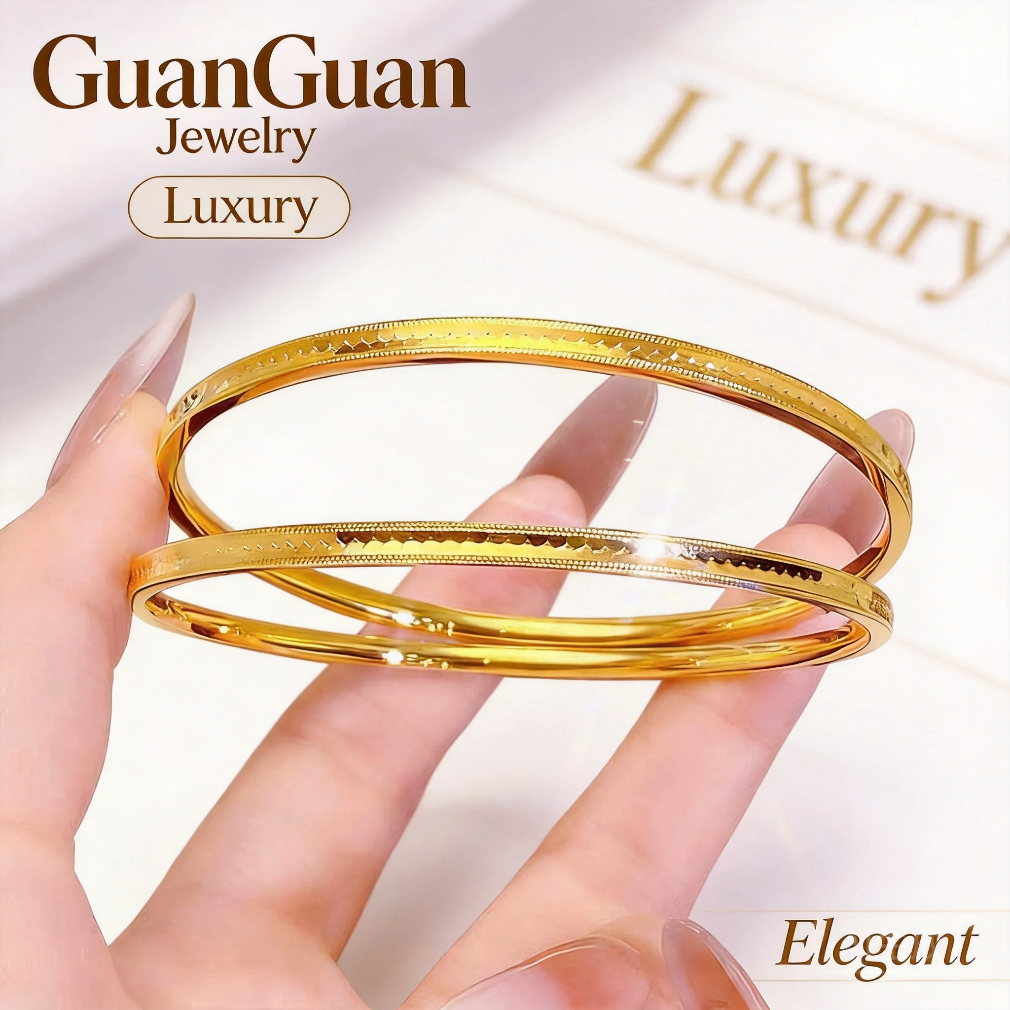2026 Vietnamese Sand Gold Plated Dragon Scale Crushed Ice Bangle For Women Light Luxury Elegant Solid High Color Retention Fashi