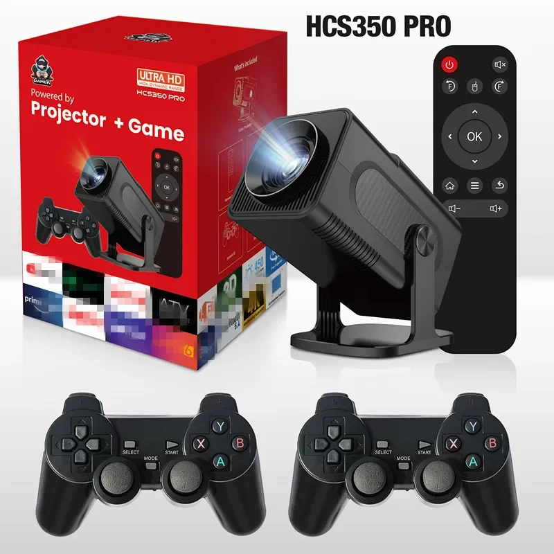 

NEW HCS350 pro Quad core ARM Cortex-A53 Retro video game consoles Android12.0 system WIFI Portable Intelligent Projector 720p