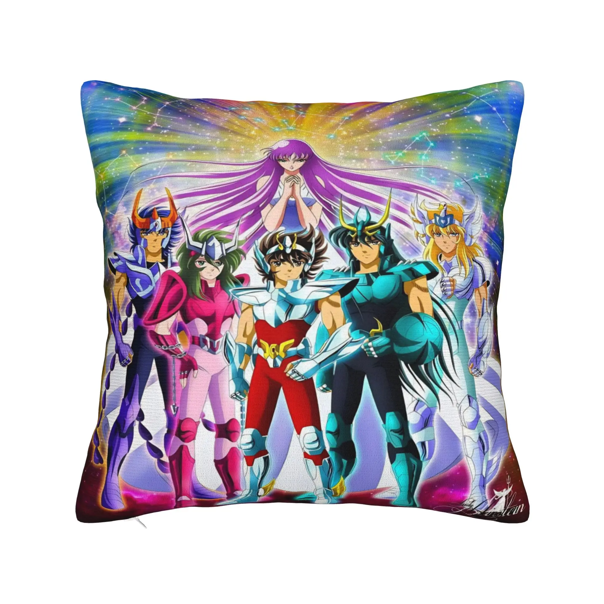 Pillow Case Saint Seiya Gold Saint Comfy  Pillow Cover For Chair Sofa Home Decor Vintage Pillowcases