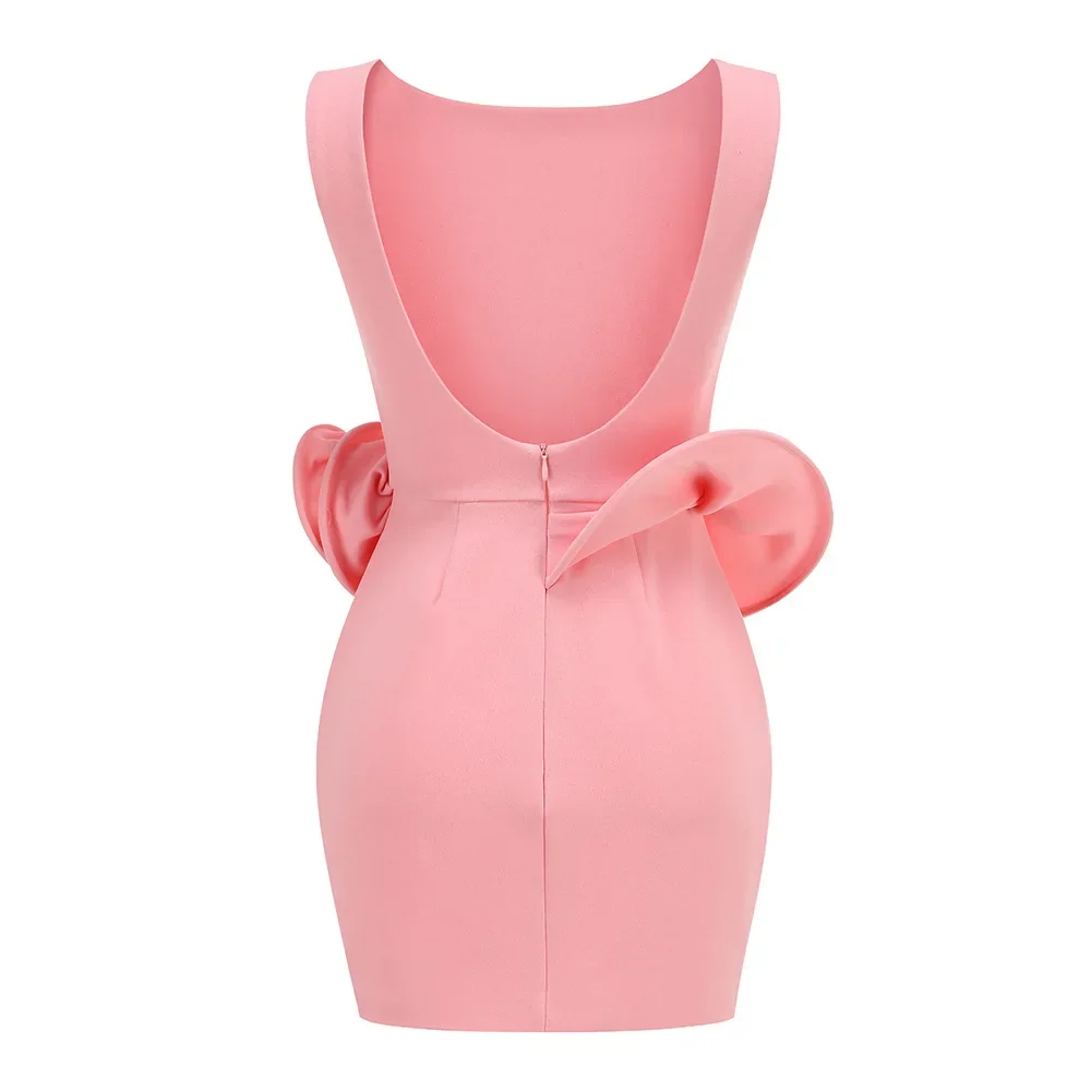 새로운 여름 여성 패션 오-넥 꽃 바디콘 미니 드레스 축하 패션 저녁 파티 생일 휴가 복장