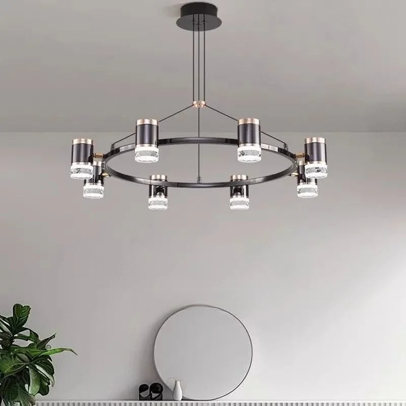 Modern Simple Circular Long Strip Pendant Lamps for Kitchen Island Dining Tables Living Room Chandelier Indoor Lighting Fixture