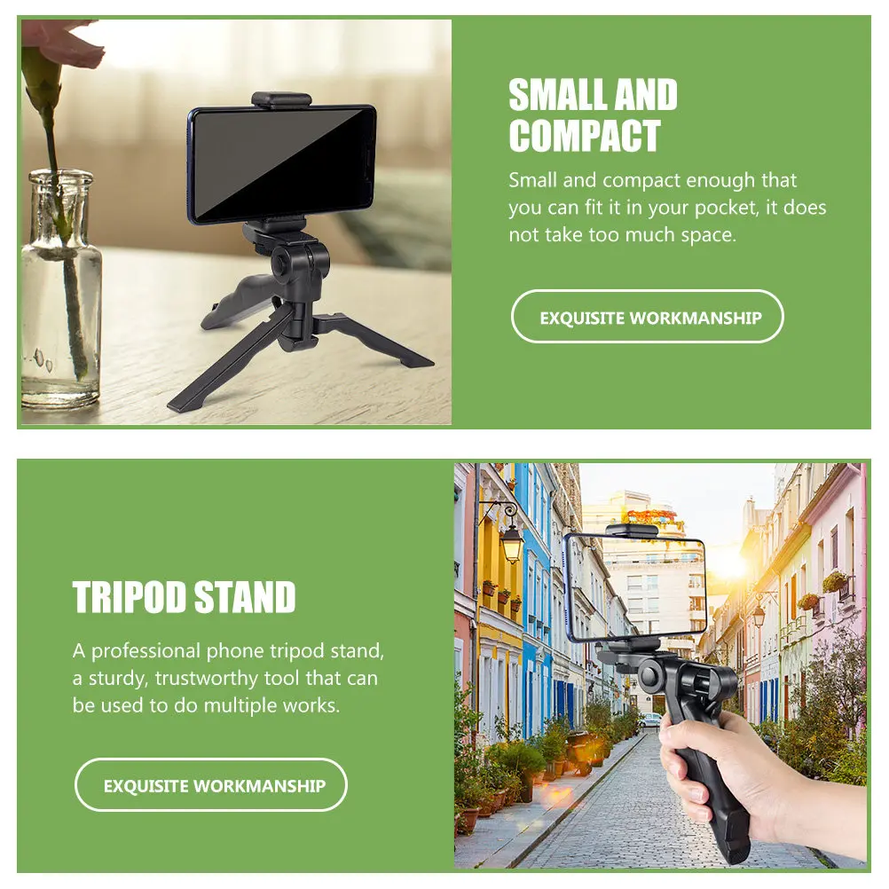 Compact Portable Tripod Phone Stand Desktop Mobile Phone Holder Strong Stable Anti-Shake Support Universal Fit for Most
