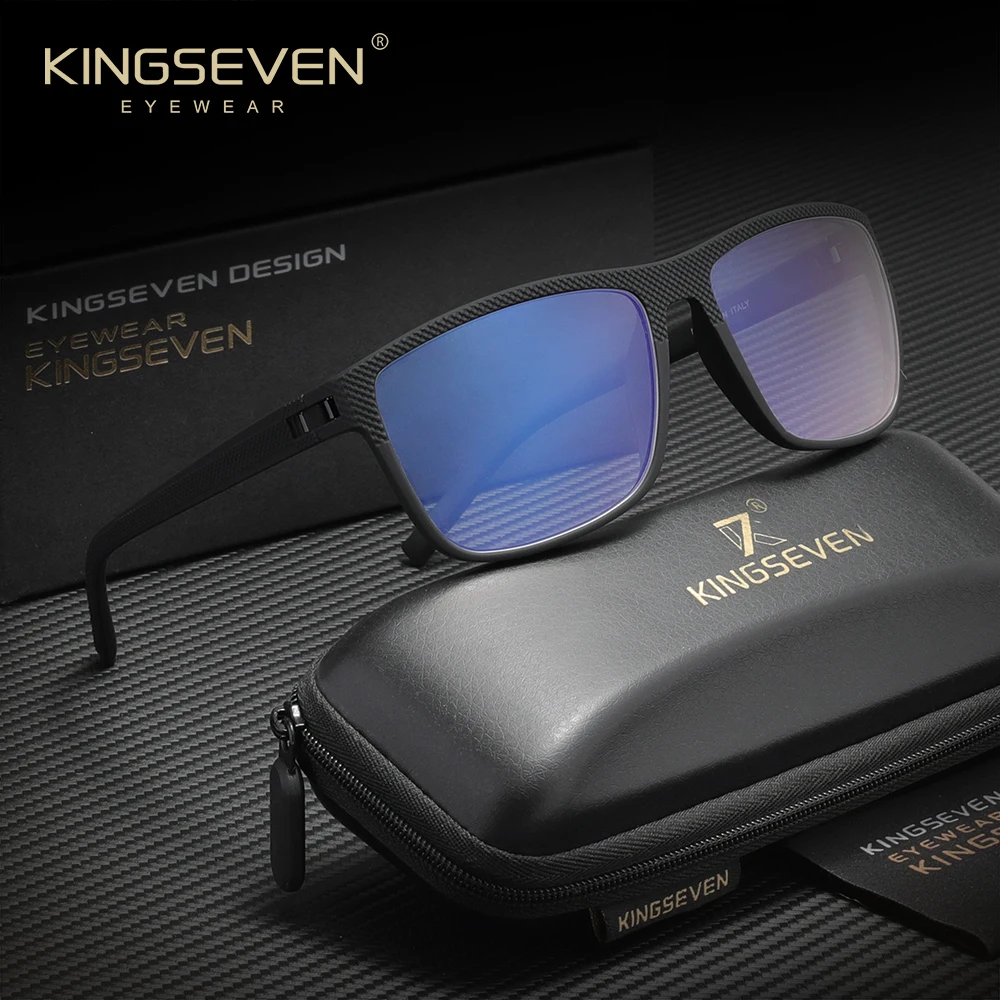 

Очки KINGSEVEN с защитой от синего света, стильные компьютерные очки для защиты от синего излучения, модные очки с прозрачными линзами