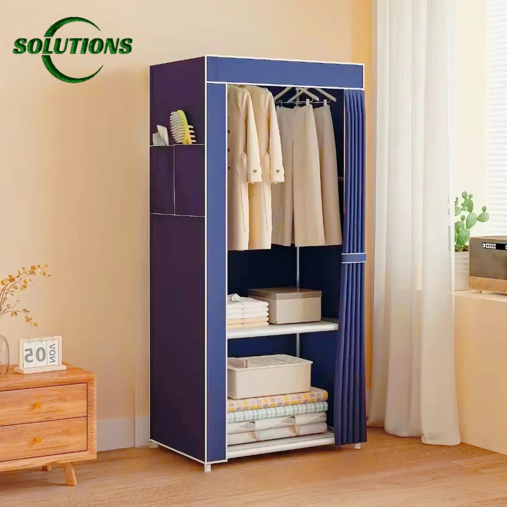 Dustproof Wardrobe Floor Standing Fabric Wardrobes Foldable Multilayer Organizer Closet Large Capacity Bedroom Storage Furniture