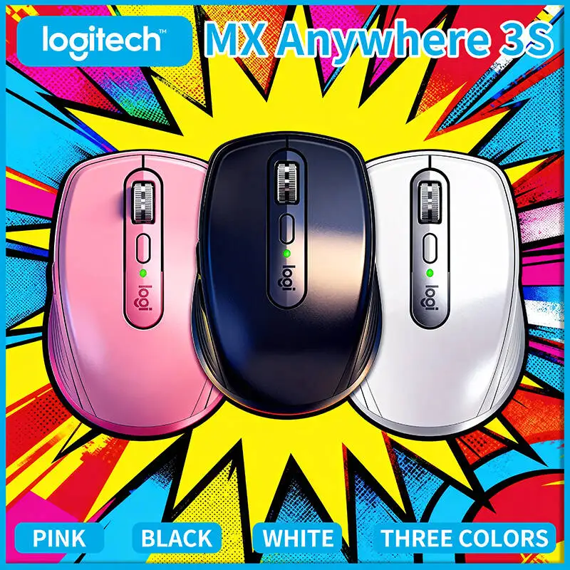 

Logitech MX Anywhere 3S Mobile Wireless Mouse, 90% Quieter, 8K DPI Sensor, Fast USB-C Charging