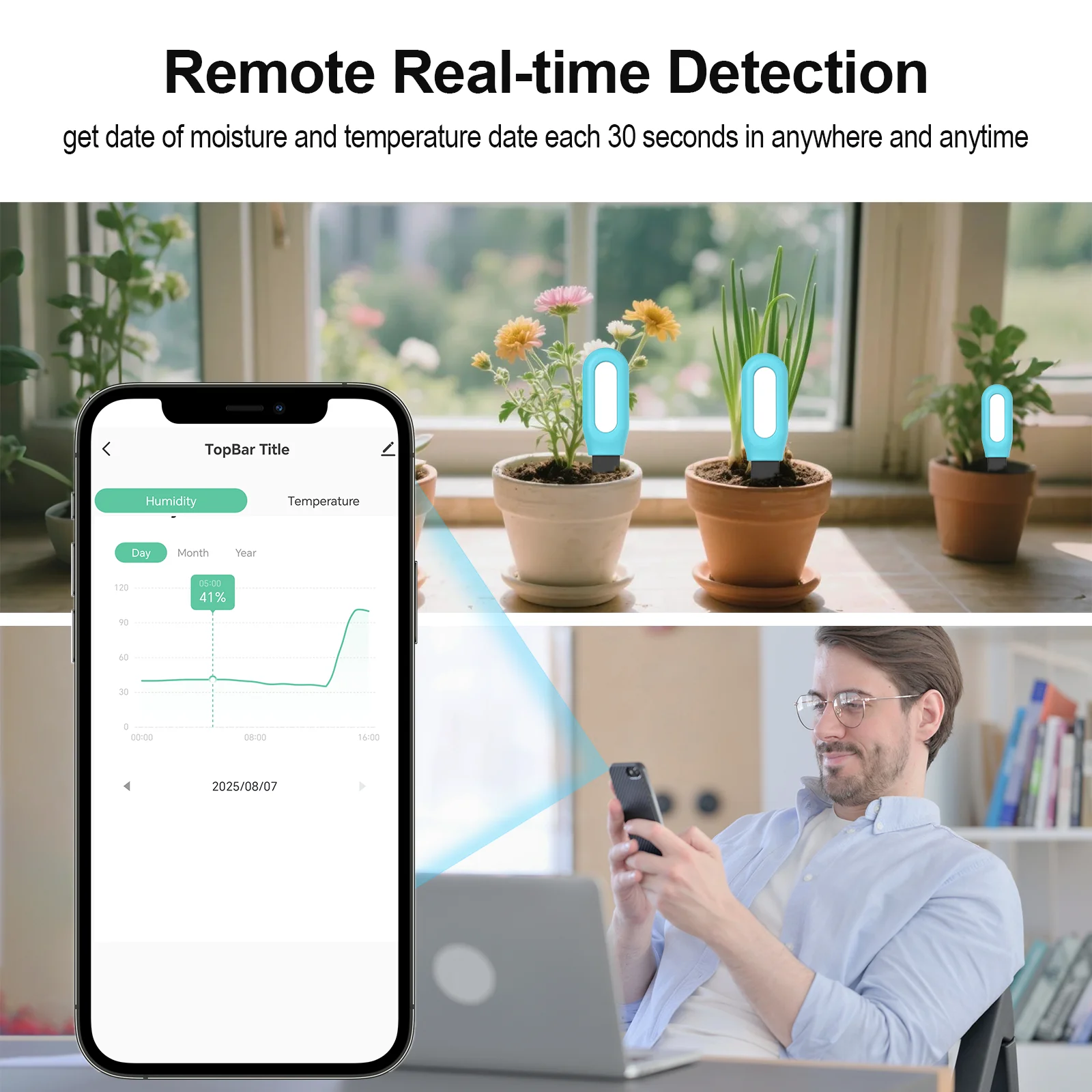 تويا زيجبي مستشعر التربة الذكية كاشف الرطوبة والرطوبة مقياس الحرارة مراقبة الوقت الحقيقي دعم المنزل مساعد الحياة الذكية