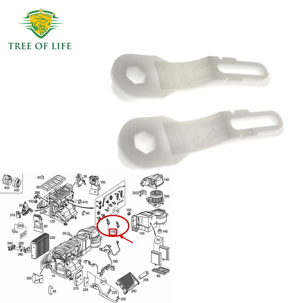 2x CONTROL LEVER HEATER VENTILATION REGULATOR LEVER GEAR For Mercedes A209 C209 CLK 200 240 270 320 350 A 203 830 00 33