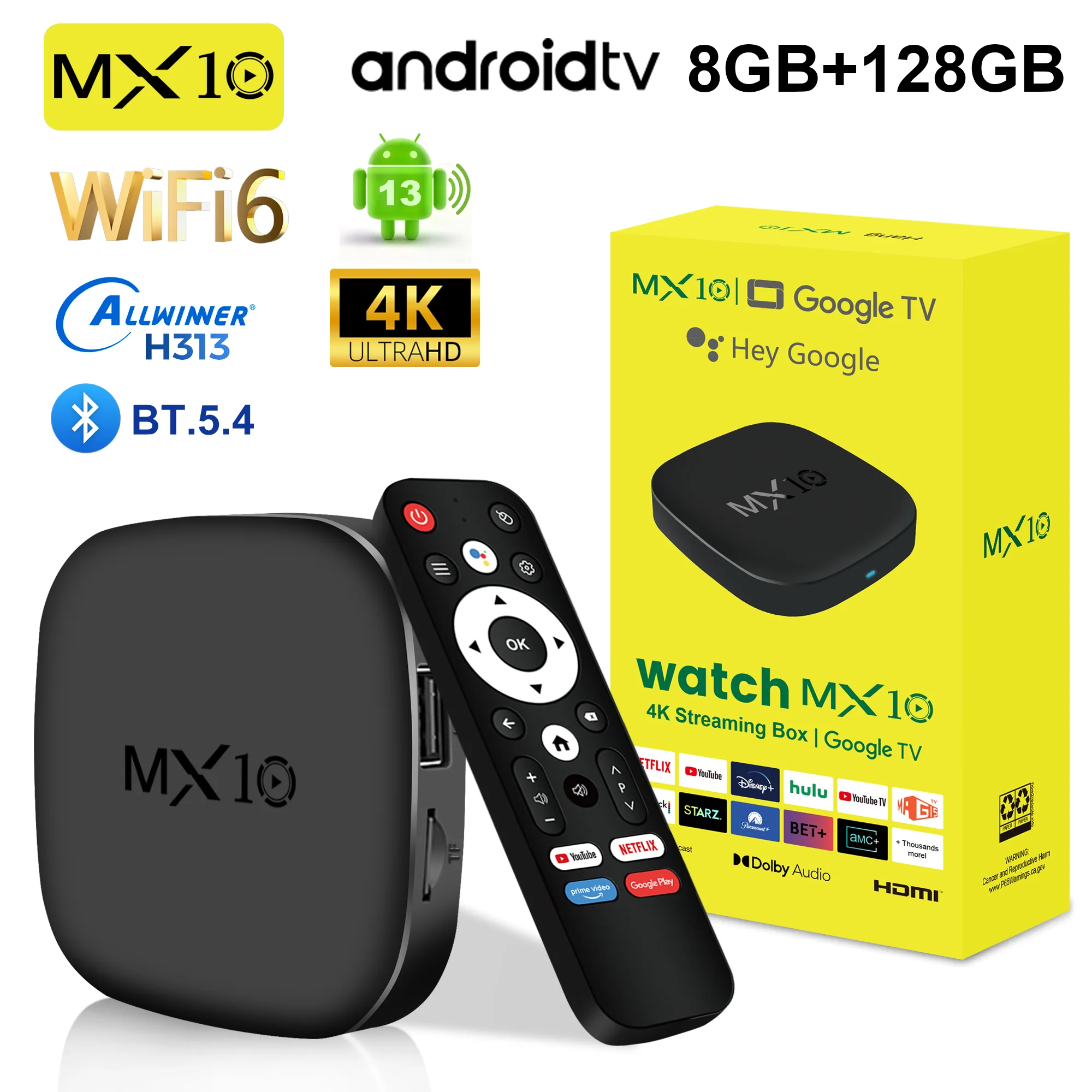 Ddr3 8Gb - 4K Streaming TV Box MX10‑M4 Android13