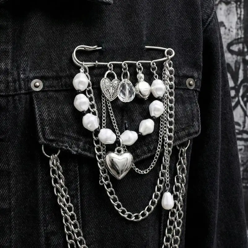 

Многофункциональные броши-цепочки с кисточками для женщин, ручной работы, с бисером, фиксаторы для брюк, простые аксессуары для одежды