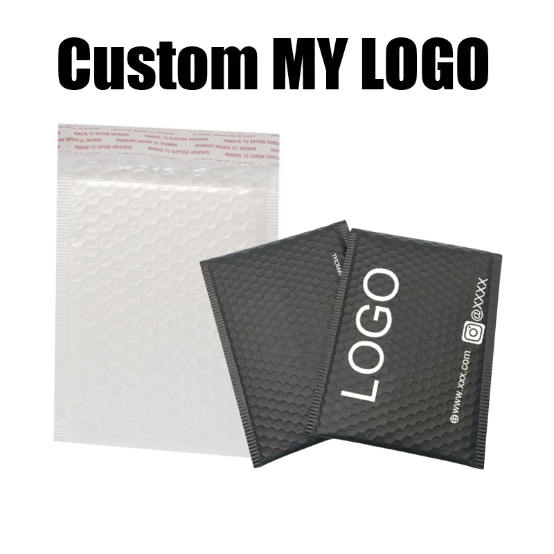 Custom Logo Gepersonaliseerde Wit Poly Mailer Enveloppen Verzending Tassen Wit Poly Bubble Mailers Wit Bubble Mailing Zak