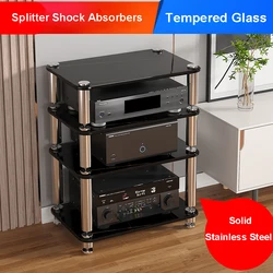 HiFi Audio Tempered Glass Racks Amplifier Cabinet Decoder  Rack Equipment Shock Absorber Shelf Isolation Feet Spikes Support