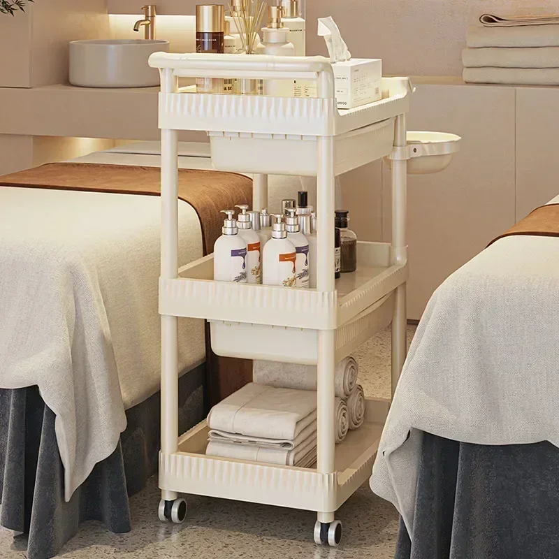 Keranjang Furnitur Salon Meja Spa Tambahan dengan Roda Troli Kosmetik Portabel Organizer Ahli Kecantikan Keranjang Gerobak Bergerak Carrinho