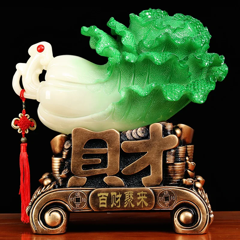 

Fengshui Wealth Jade Cabbage Shop Opening Gifts Living Room Entrance and Baicai Crafts Decoration